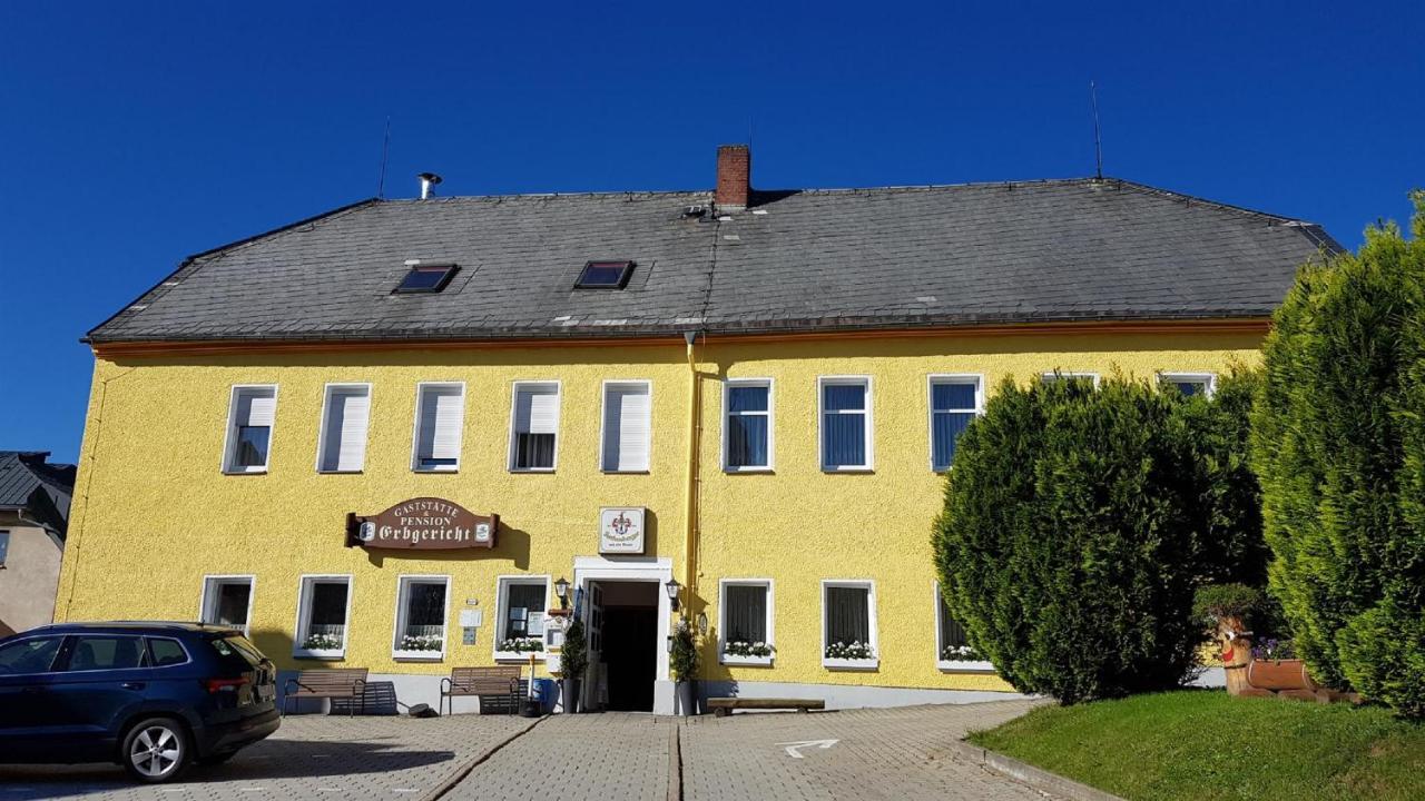 Pension & Gasthof Erbgericht Hoehenlage 850M Marienberg Esterno foto